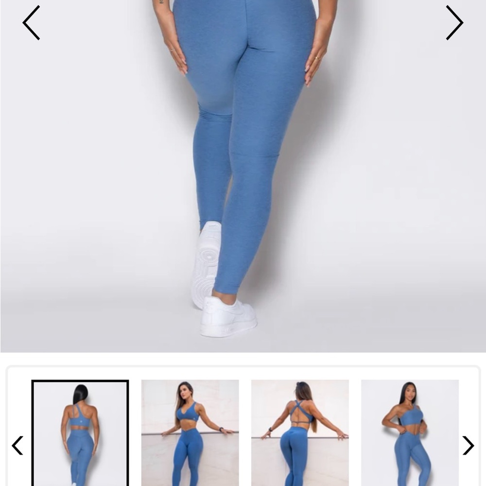 Bombshell Sportswear Blue Seamless V-Waist Leggings - Picture 2 of 5